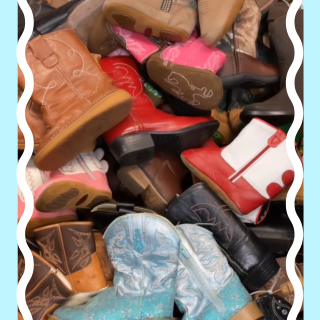 Pile of kids cowboy boots
